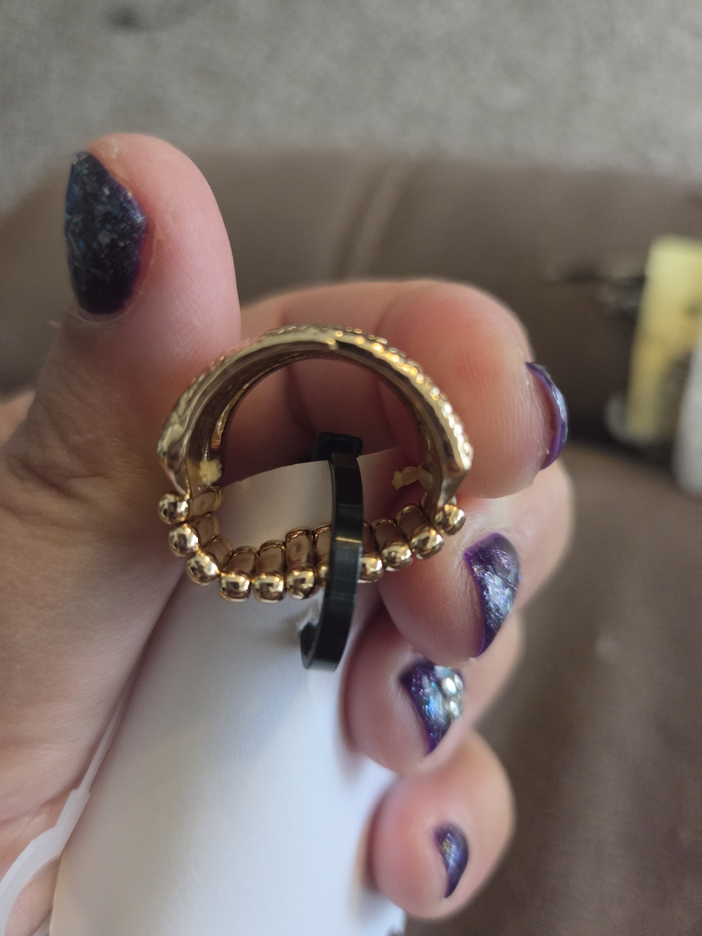 Gold Textured RING - Picture 2 of 4